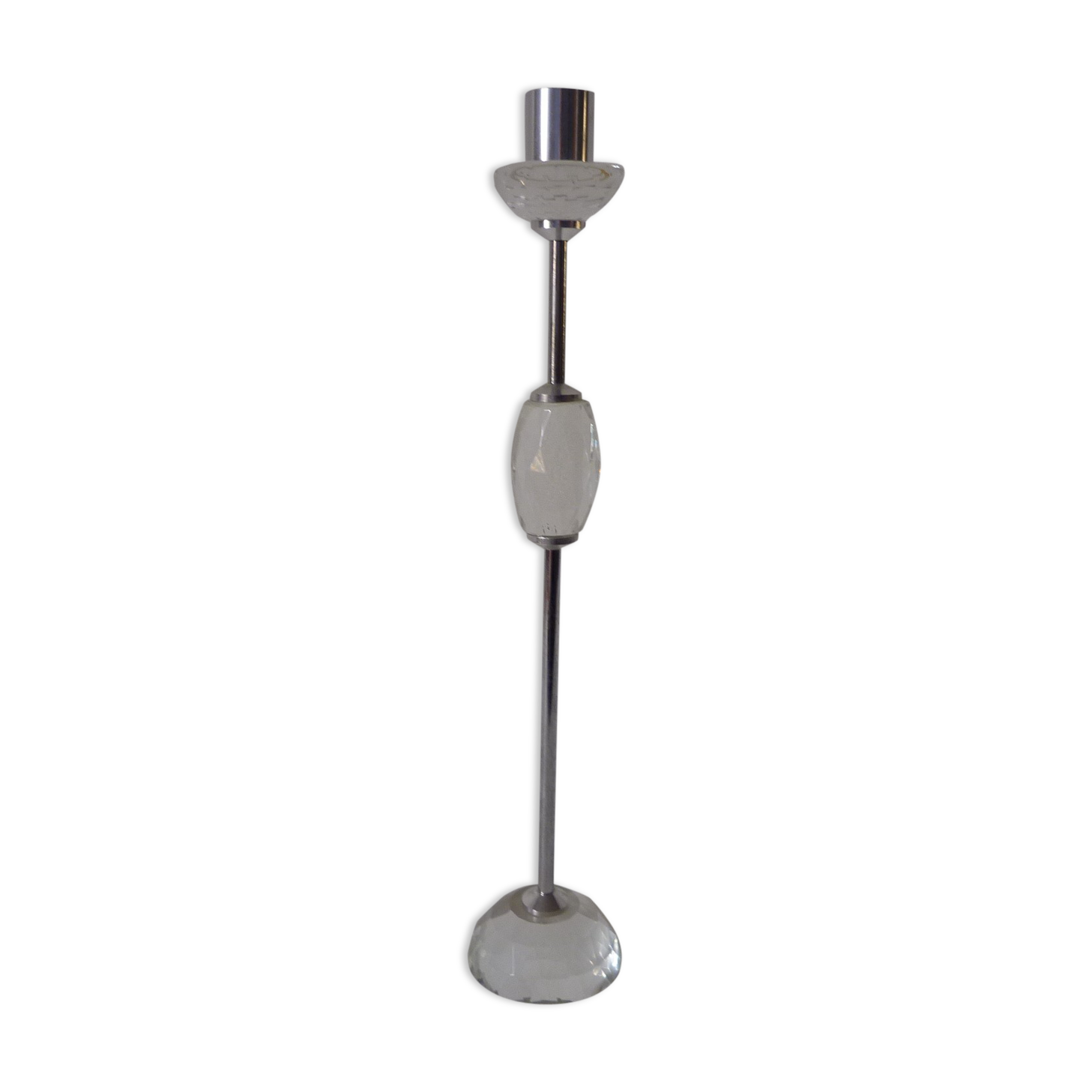 Candlestick in crystal and metal