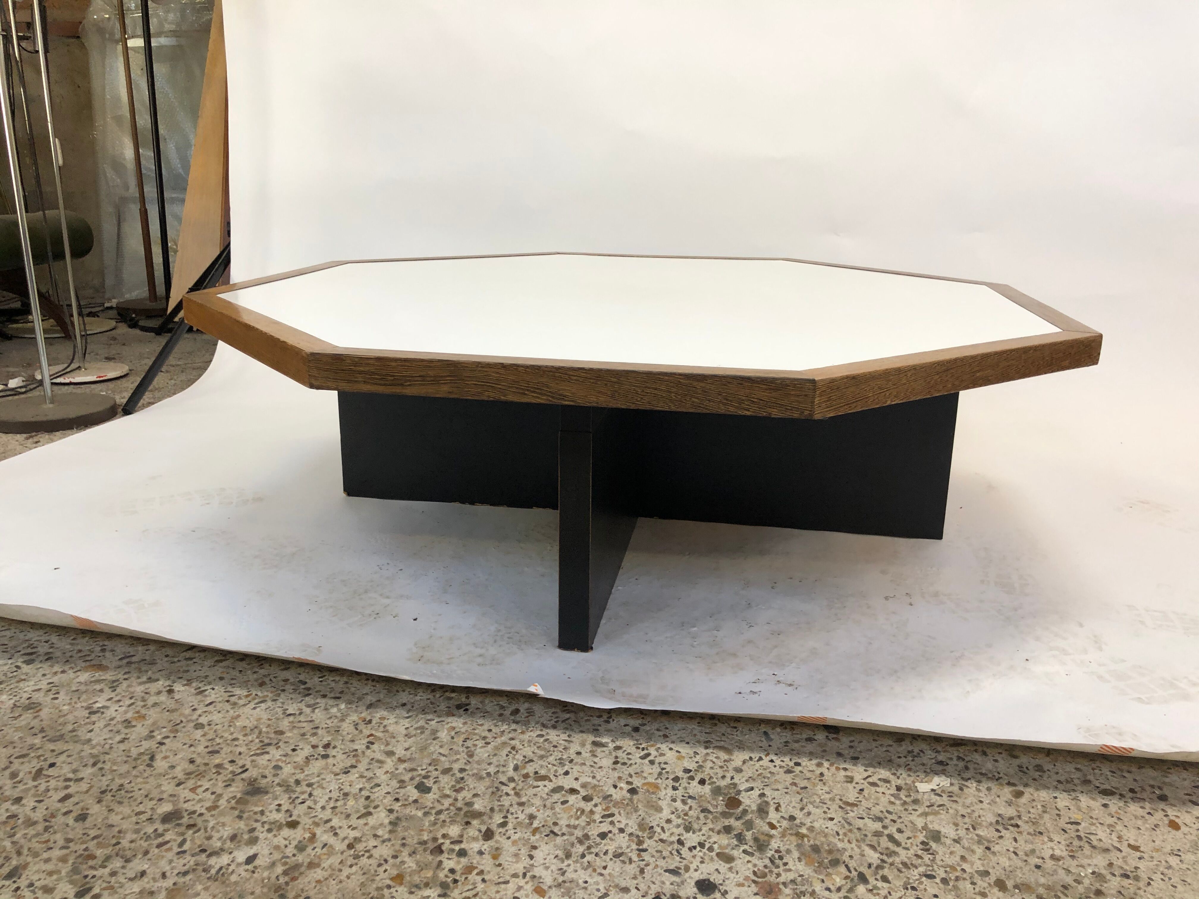 Vintage coffee table wenge hexagon 1960