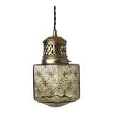 Suspension art deco in coloured glass