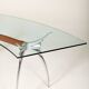 Bernard Dequet glass and aluminium desk for Protis, 1980s