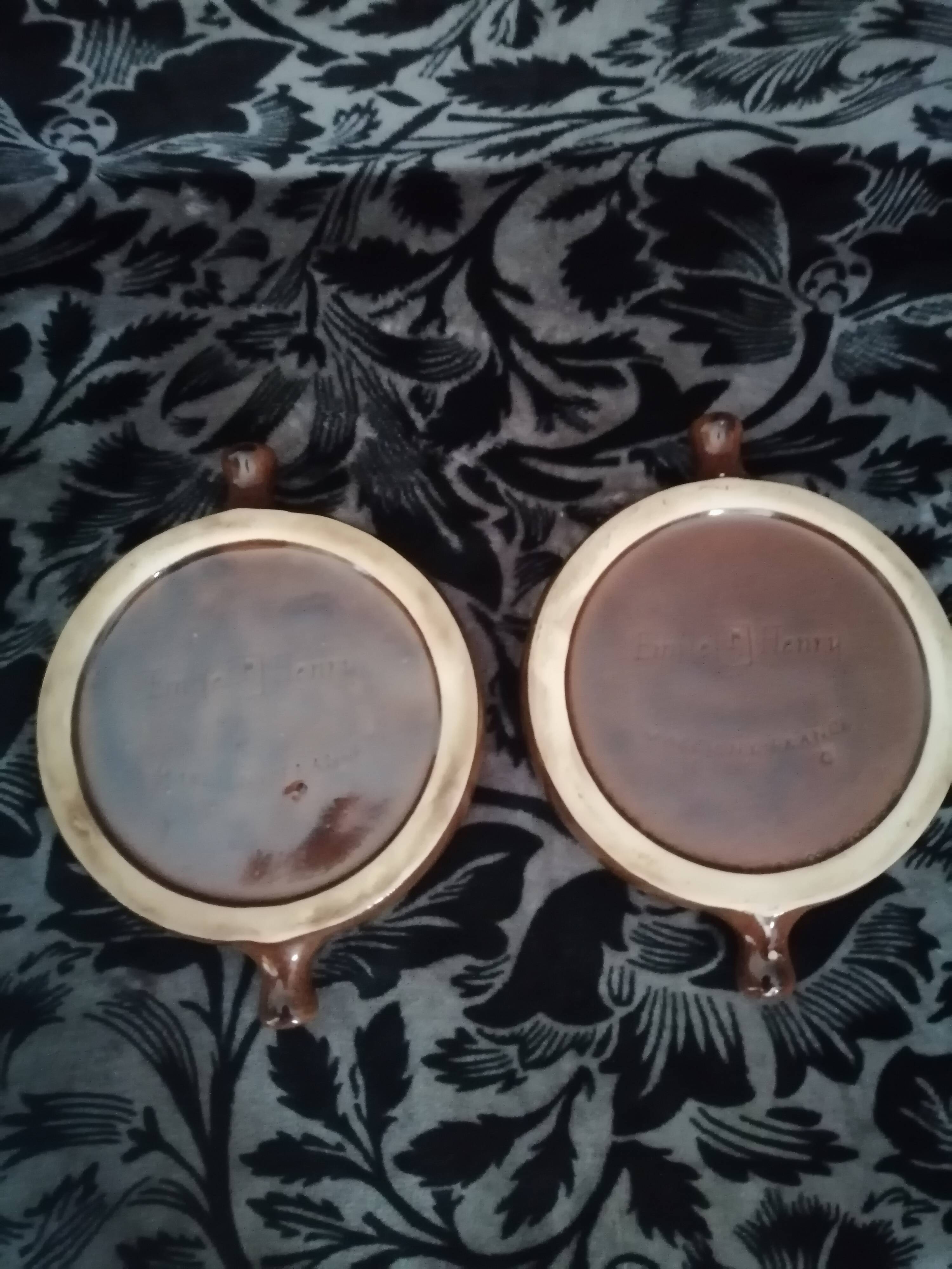 Set of 2 ceramic snail dishes