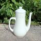 White ceramic coffee pot from Sarreguemines.