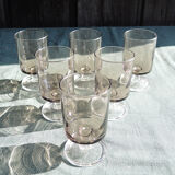 6 anciens verres à digestif luminarc fumé h7 cm