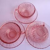 Arcoroc rosaline cups with saucers