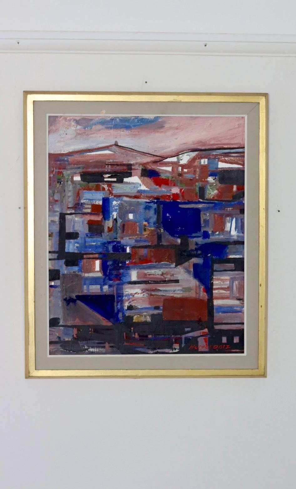 Mid-Century Original Swedish Oil on Panel "Abstract" – Hultkrantz