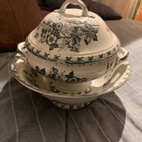 Porcelain soup tureen and dish