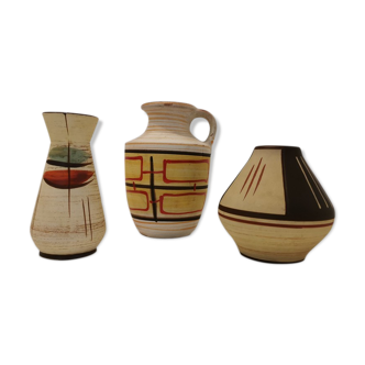Set de 3 vases vintage West Germany