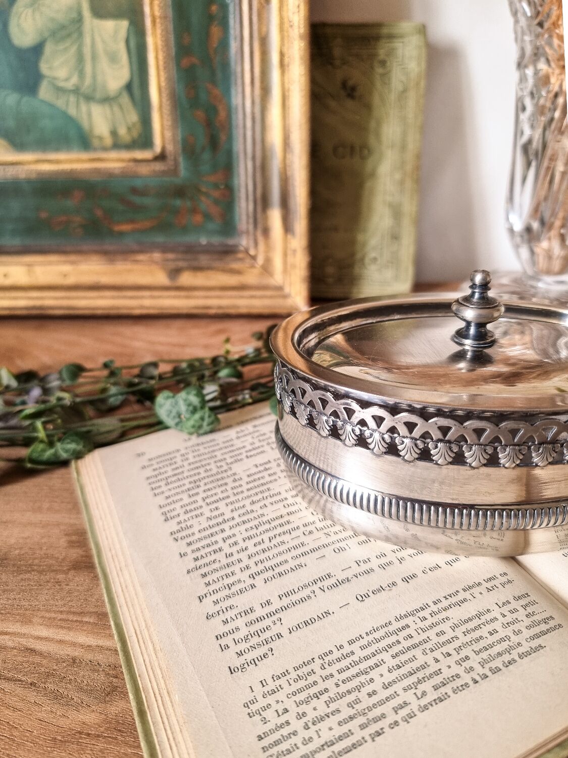 Silver-plated metal sugar bowl, Henri X style