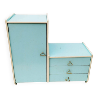 Doll furniture wardrobe chest of drawers 70's