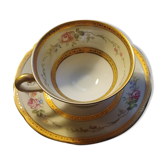 Limoges porcelain cup and saucer