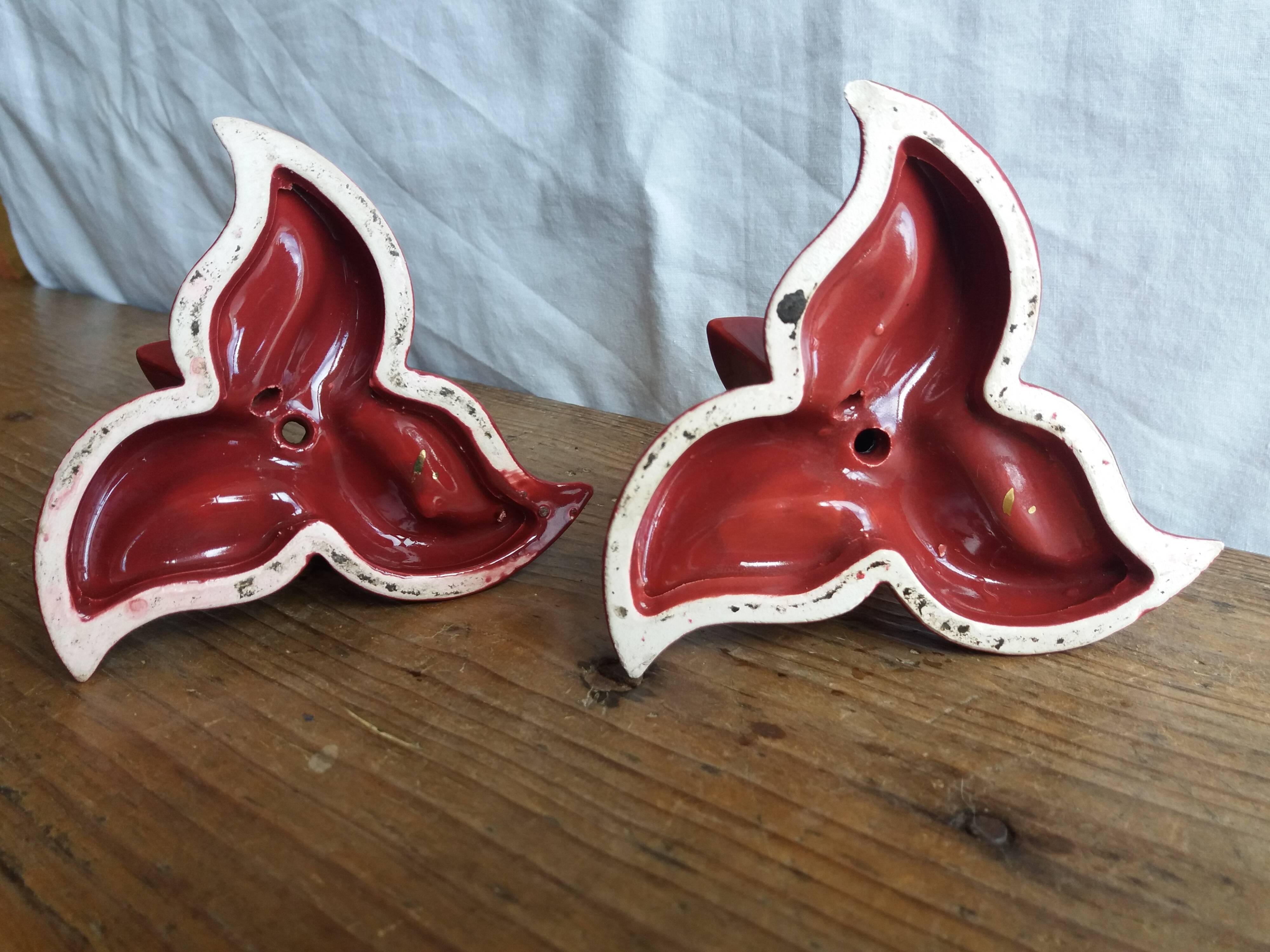 burgundy and gold candle holders