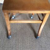 Wooden chair with wheels
