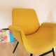 Vintage Mid-Century Modern Yellow Fabric Armchair - Alvin Lustig Style