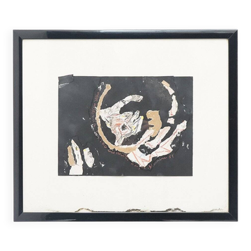 Composition, techniques mixtes sur carton Ansgar Elde, années 1980
