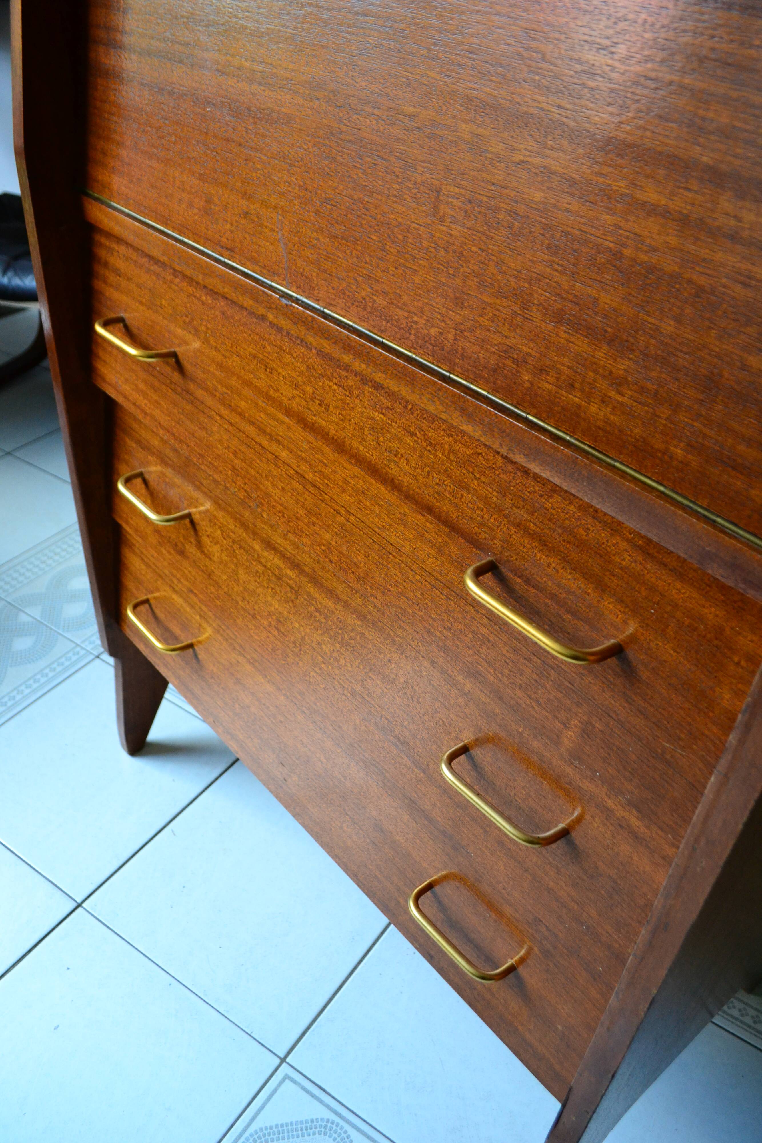 Vintage mahogany wing-shaped secretary