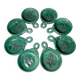 Set of 8 ceramic bowls with leaf decoration, signed Nissy Annecy, vintage