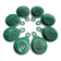Set of 8 ceramic bowls with leaf decoration, signed Nissy Annecy, vintage
