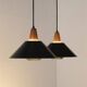 Set of 2 black mid-century pendant lamps by Elfi / 1960s / 1970s / Danish modern design
