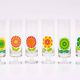 Set of 6 vintage pop art glasses with multicoloured flowers - 1970s
