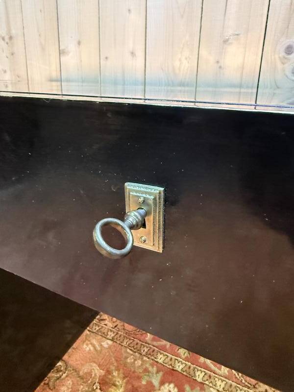 Bureau laqué noir de style Art Déco et sa chaise