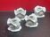Set of 4 white porcelain table candle holders