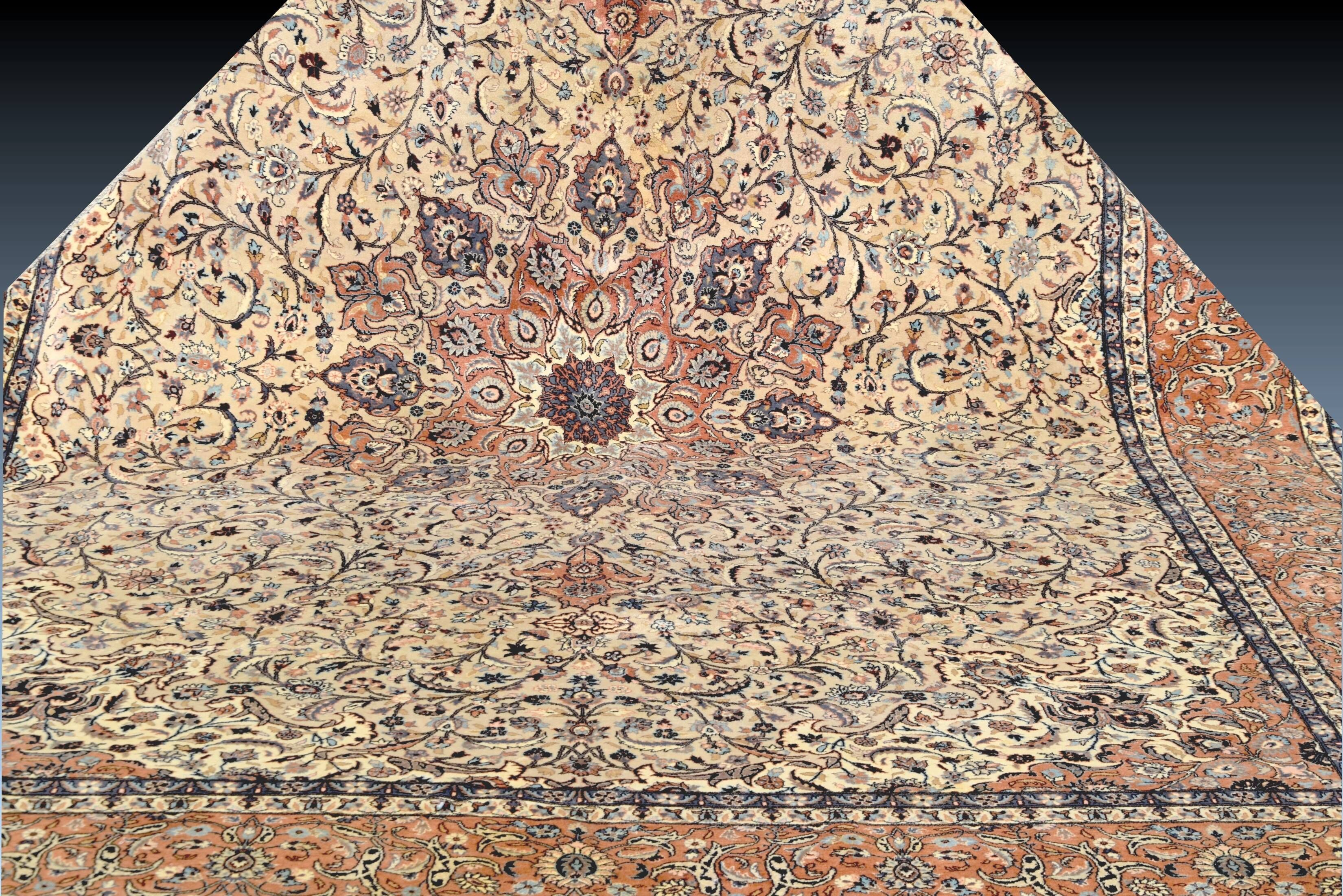 Large persian oriental carpet kashan iran - 275 x 375 cm
