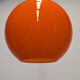 Orange opaline ball pendant light, 1960s-70s