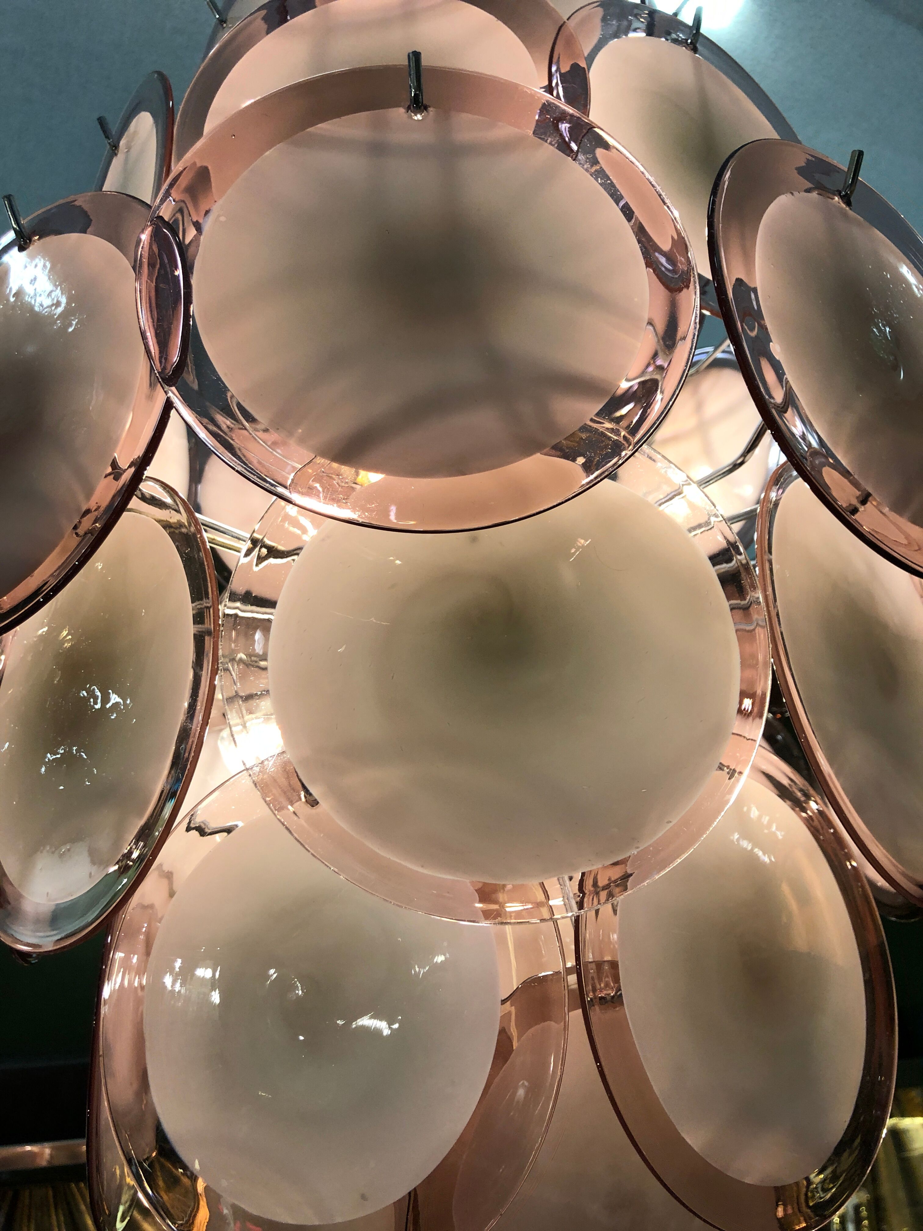 Murano Chandelier with 42 Crystal Disks design Gino Vistosi, 1970s