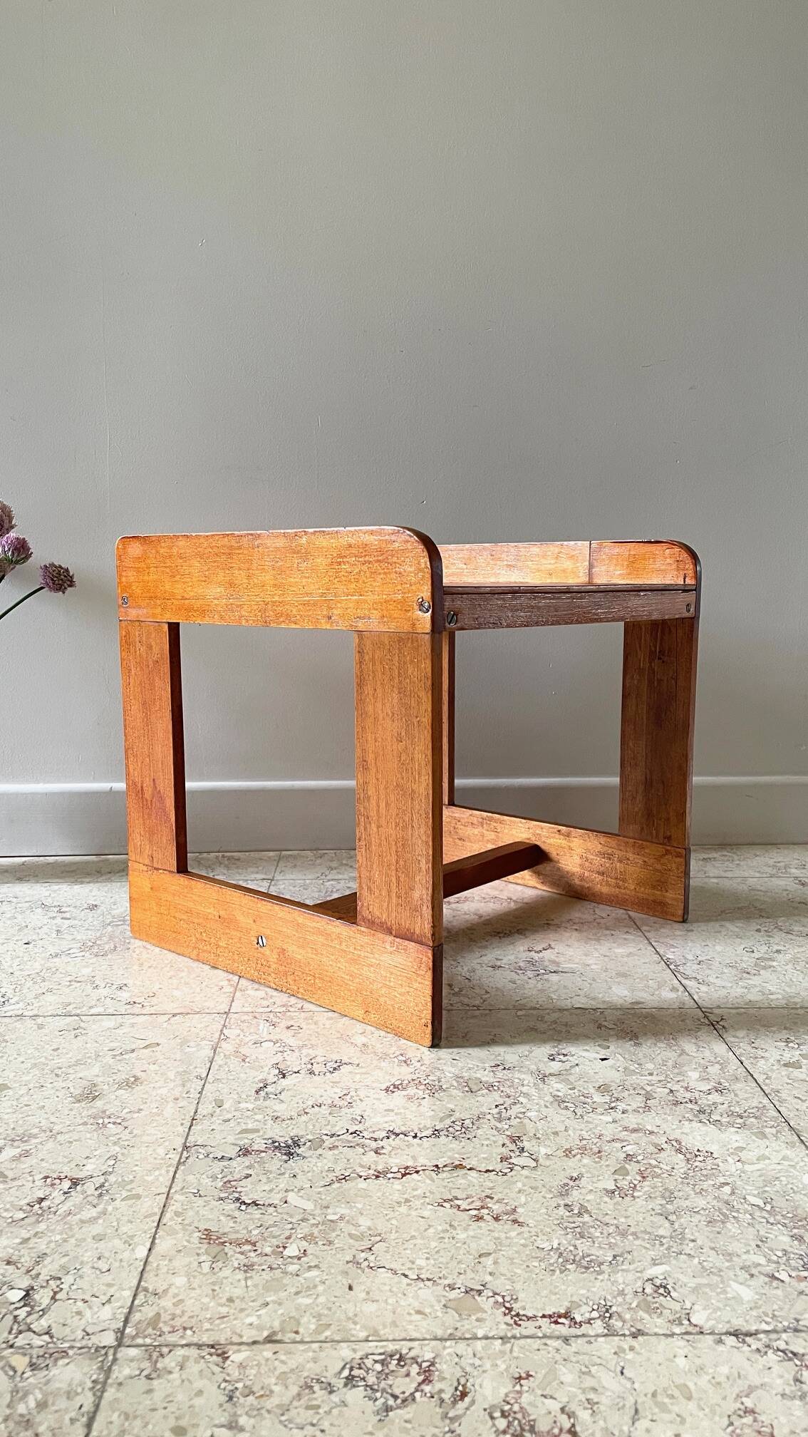 Geometric coffee table wood vintage honey