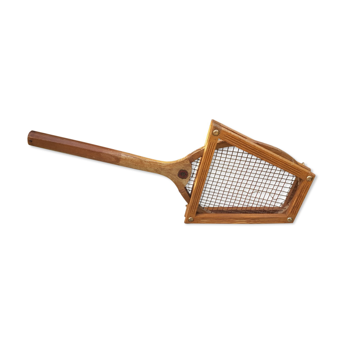 Raquette de tennis ancienne en bois avec cadre