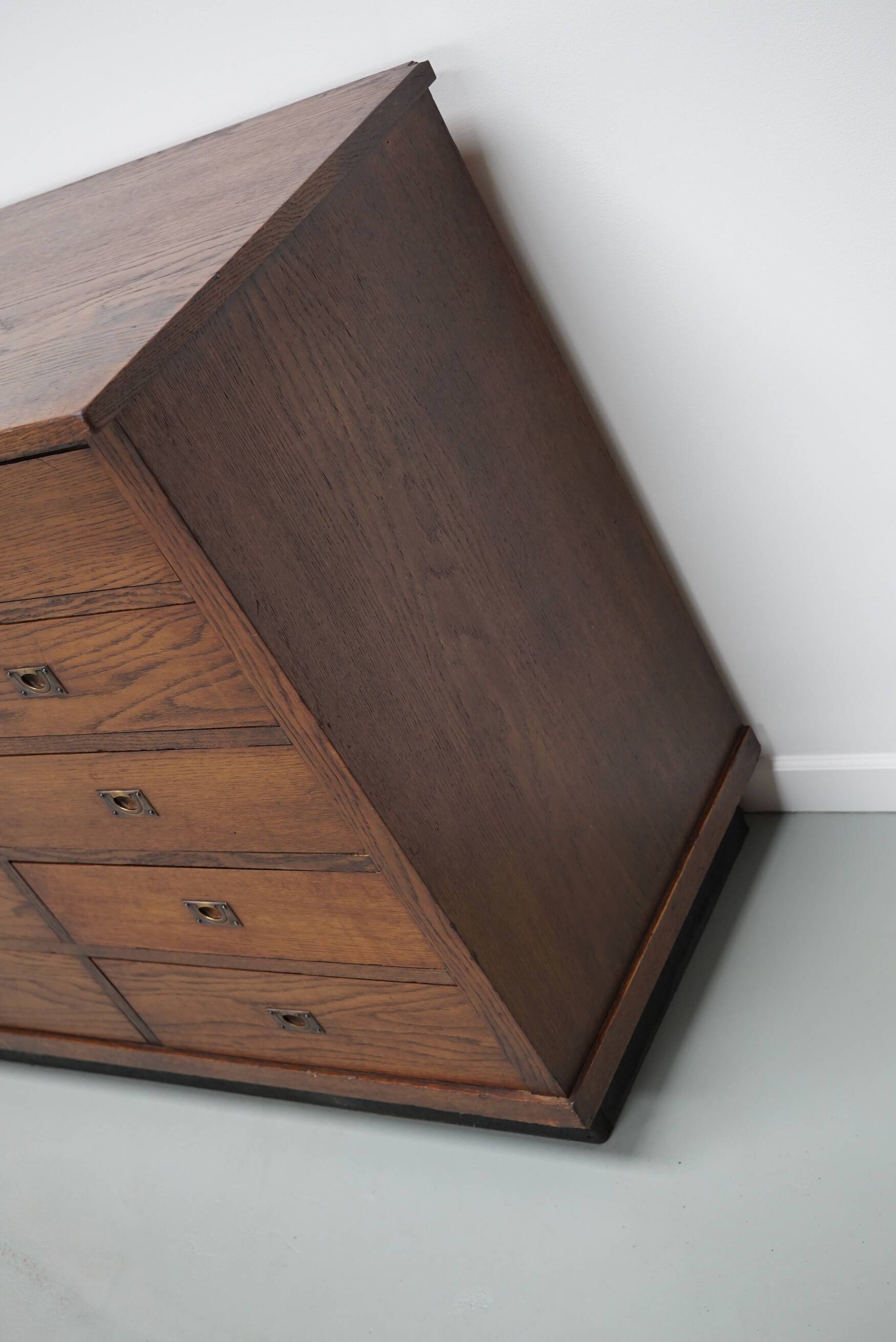 Large Art Deco Dutch Oak Apothecary / Filing Cabinet or Sideboard, 1930s