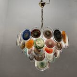Large Space Age  Murano Glass Disc Chandelier 1970’s