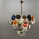 Large Space Age  Murano Glass Disc Chandelier 1970’s