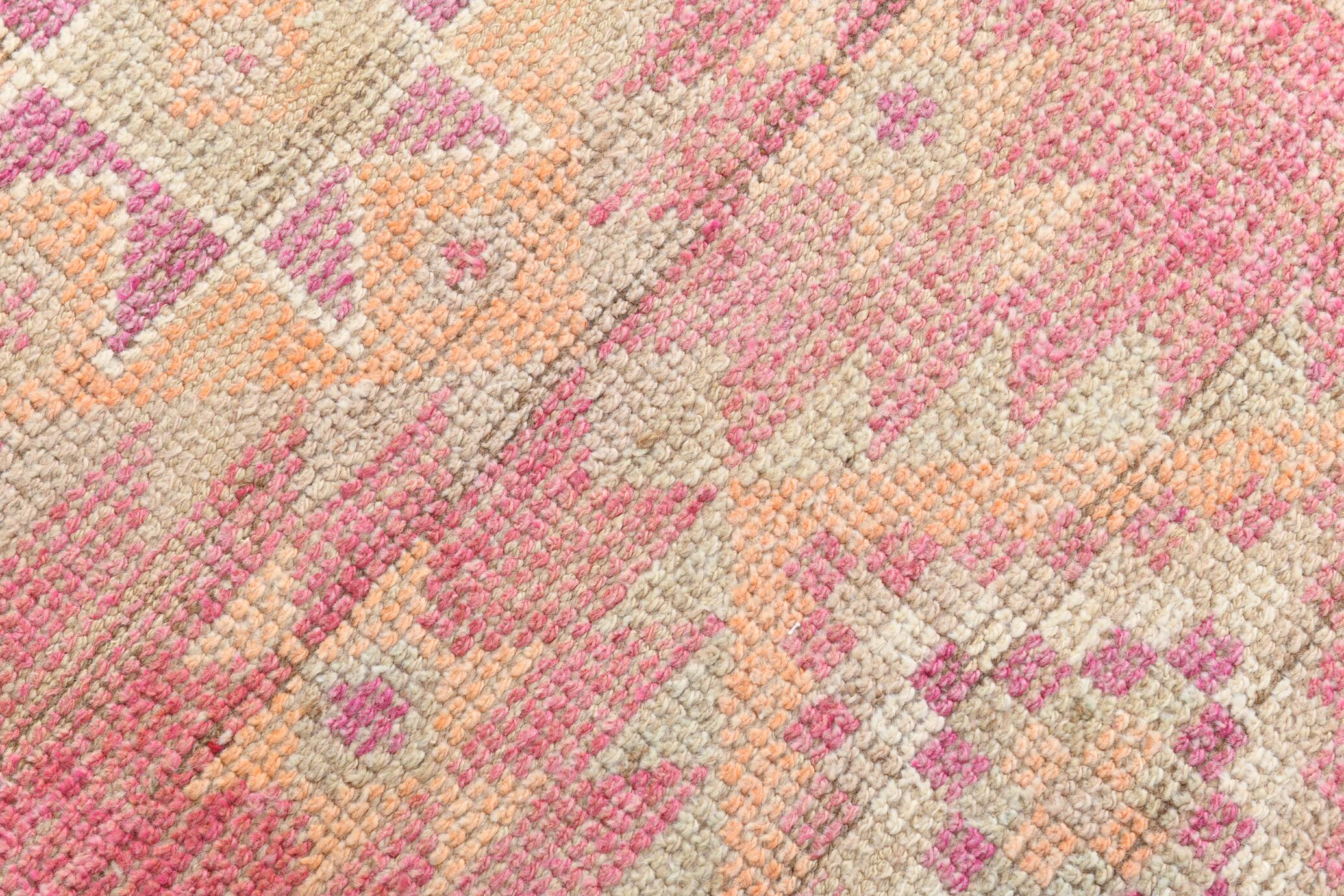 3x10 Rug For Kitchen Pink Turkish Runner Rug, 86x321Cm SK 18318