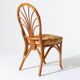 Set of 4 rattan and floral fabric chairs