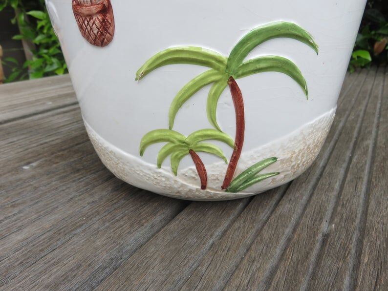 Flower pot "palm" ceramic Bassano Italy 60 70 years