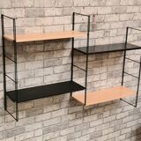 Shelves 1960 to 70 metal 4 shelves cream and black 3 uprights