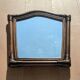Miroir- Vintage 49x43 cm - Bambou, Rotin - Bois patiné 1970