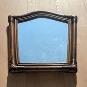 Mirror - Vintage 49x43 cm - Bamboo, Rattan - Patinated wood 1970