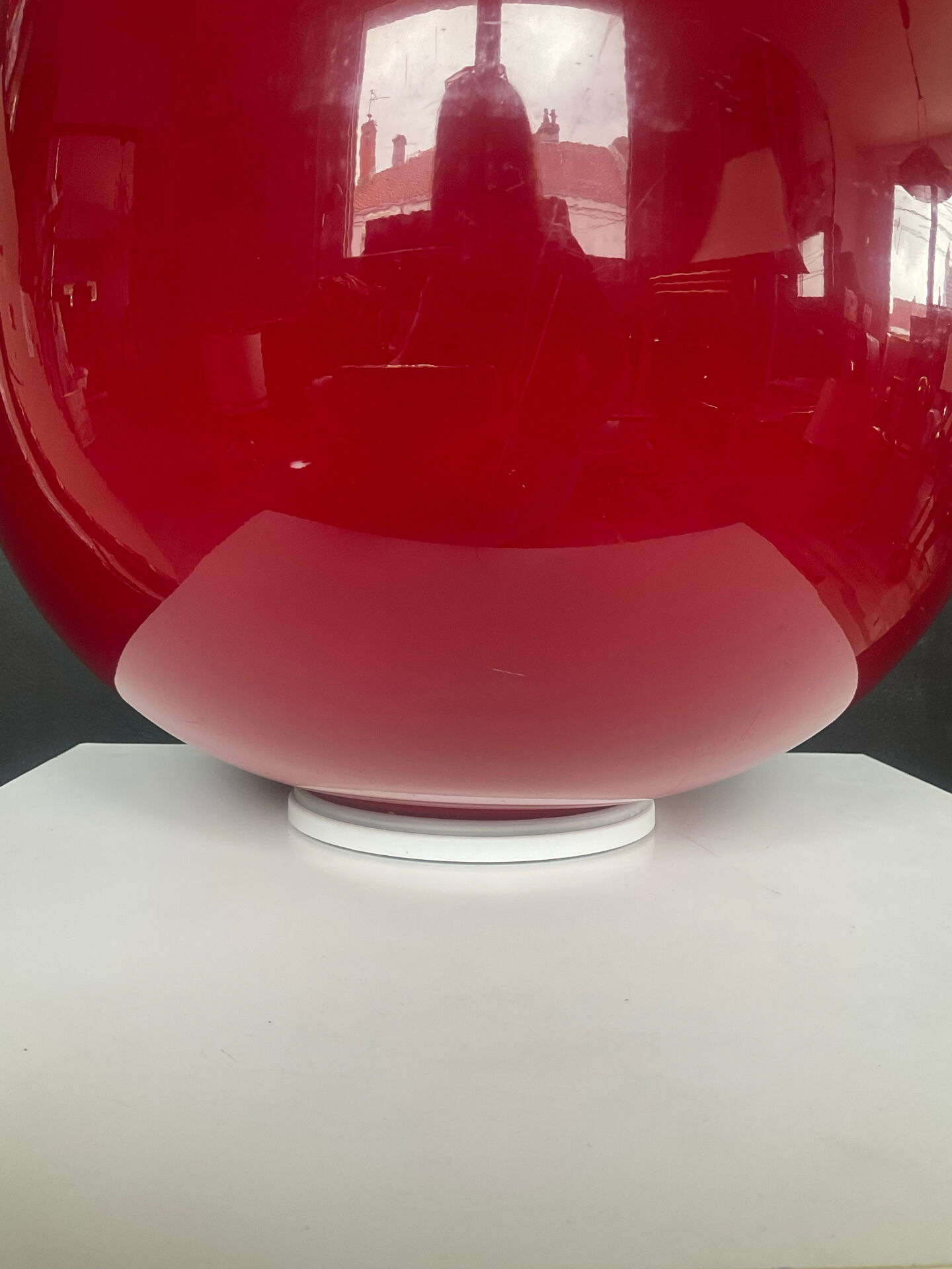 Flos red glass egg floor lamp 90s design