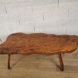 Irregular handmade wooden coffee table from the 60s-70s