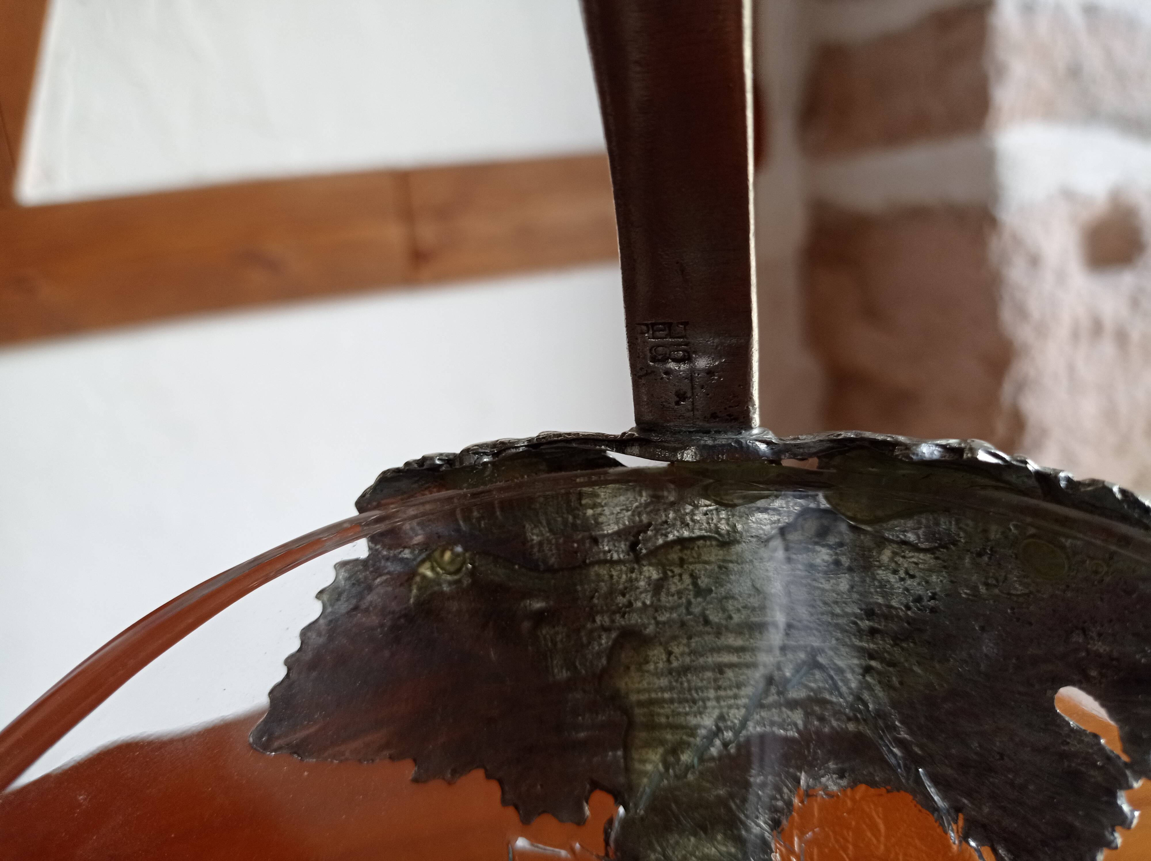 Coupe verre et métal argenté