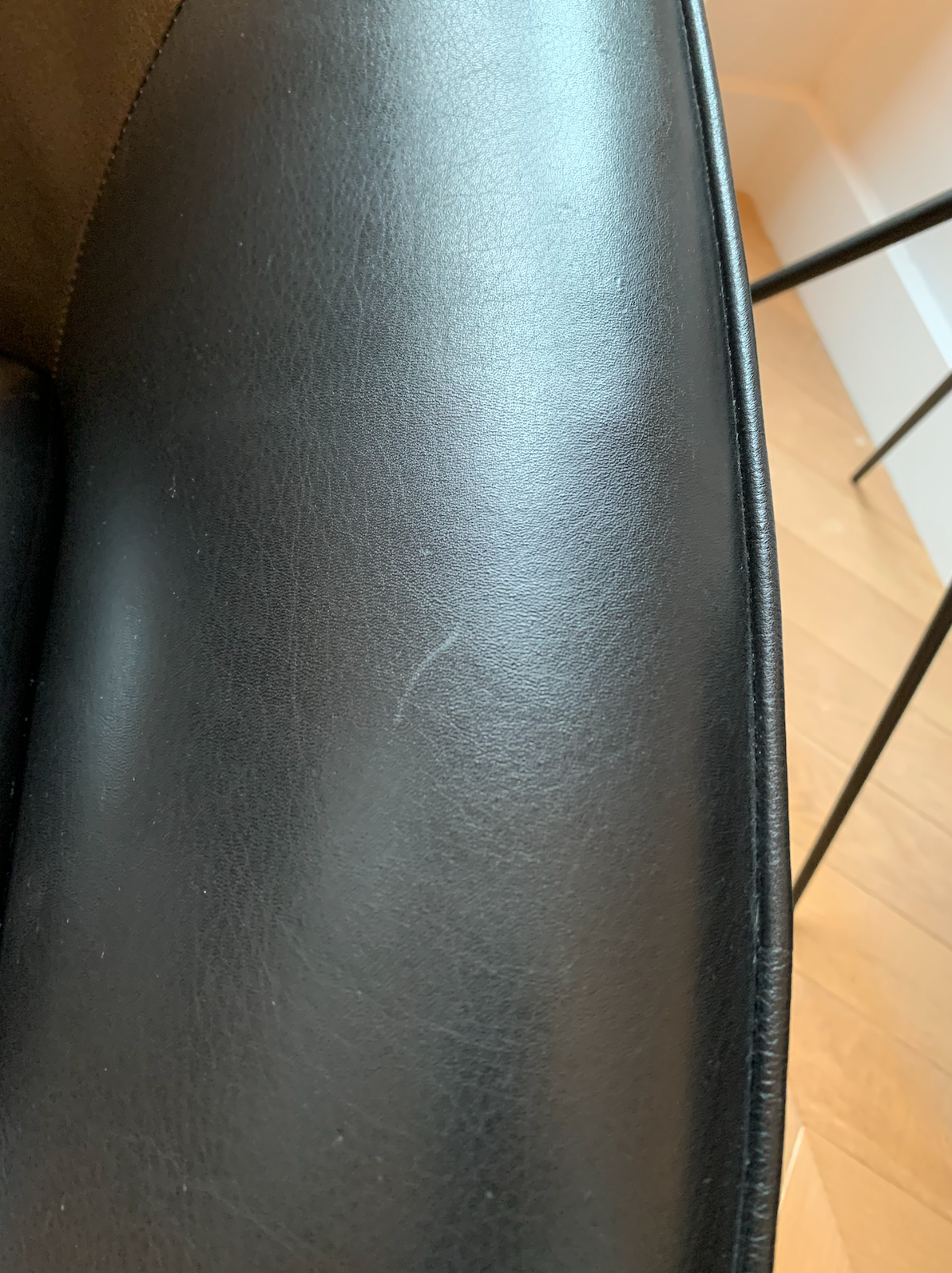 Roche Bobois leather spoutnik armchairs