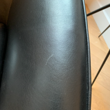 Roche Bobois leather spoutnik armchairs