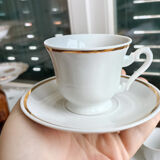 6 Yugoslav porcelain coffee cups - FP Zaječar - white and gilding