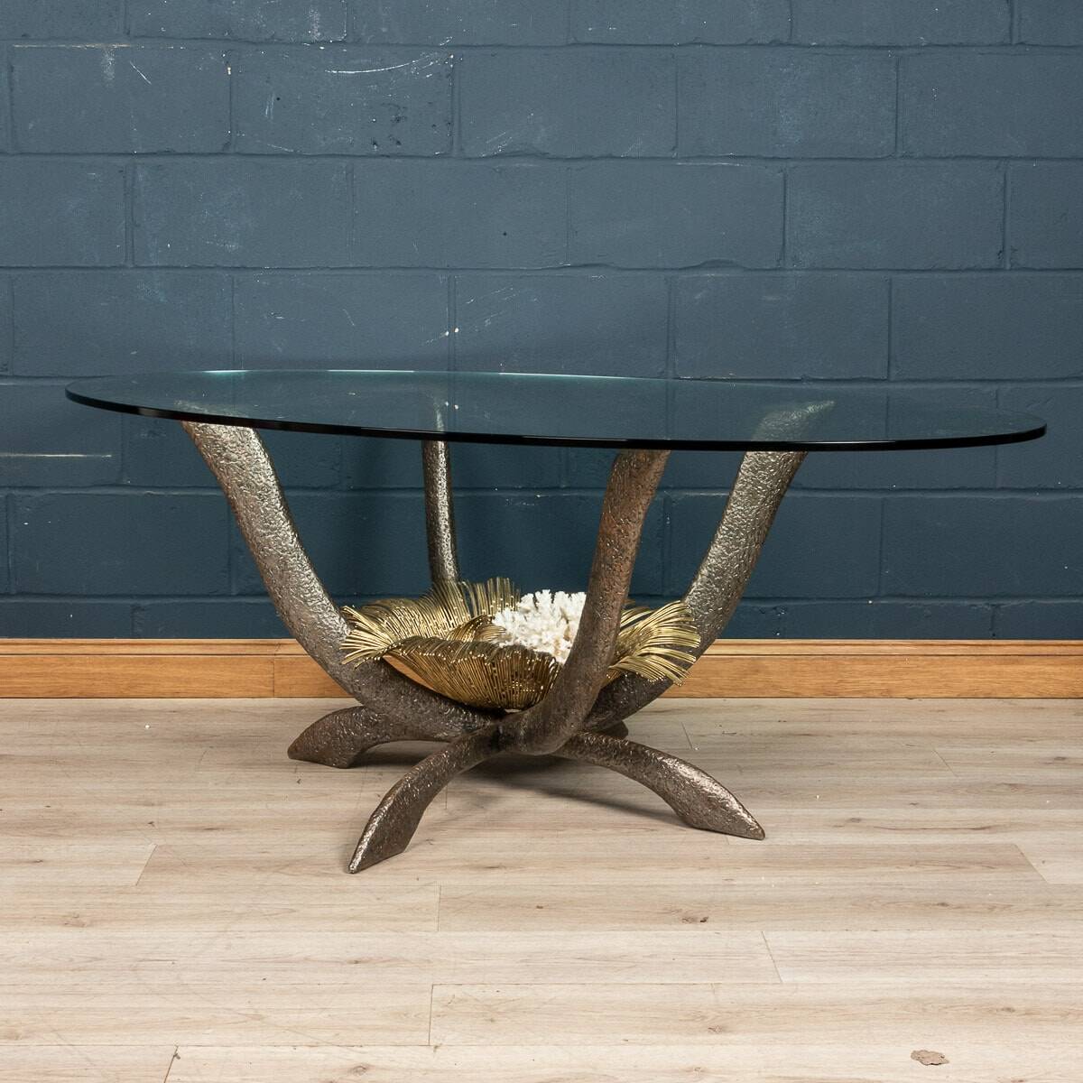 Rare 20thc french dining table by jacques duval brasseur, france c.1970