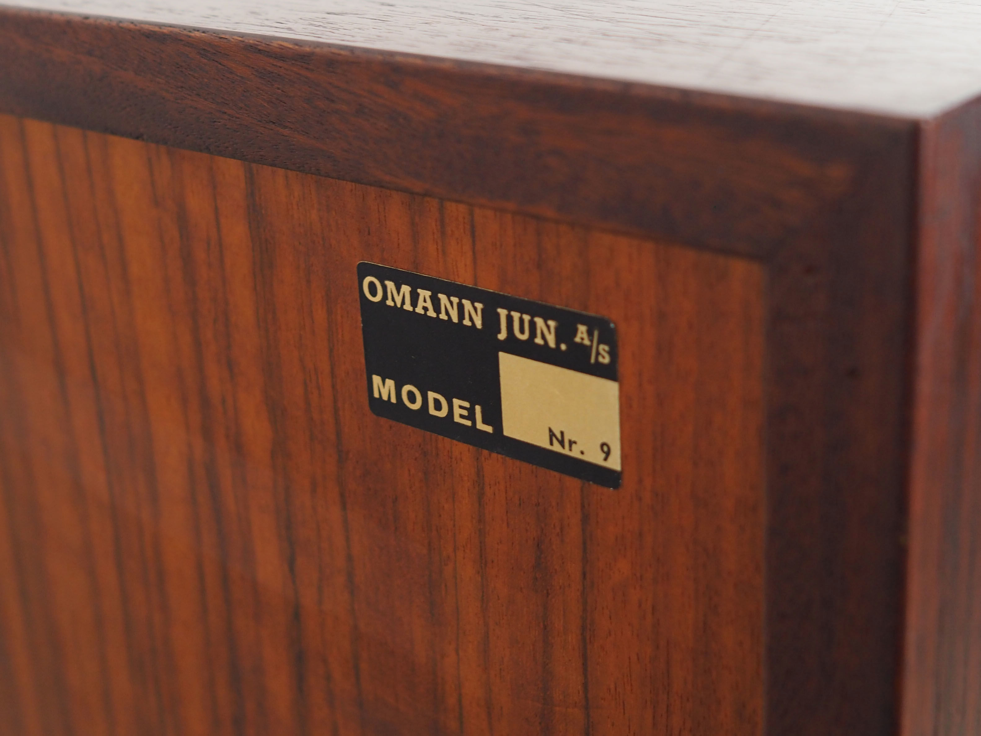 Rosewood bookcase, danish design, 1960s, manufactured by omann jun