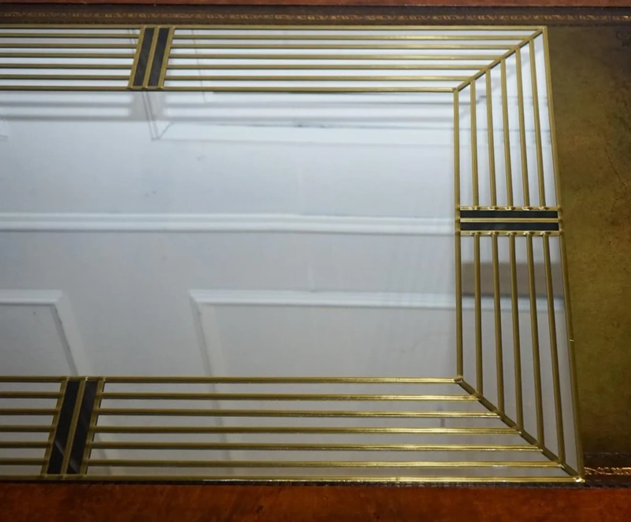 Handmade Gold Art Deco Style Wall Mirror by Lawson Glassworks