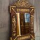 Mirror pediment nineteenth Neo classical decoration antique character brass on wood