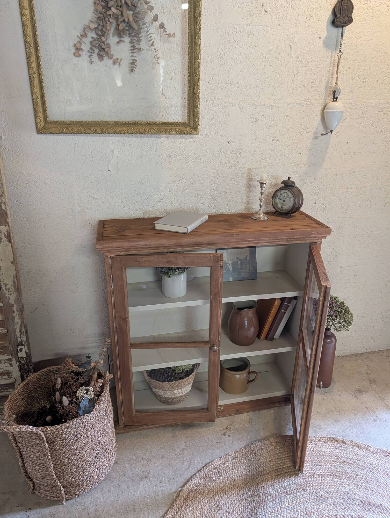 Renovated old wall display cabinet